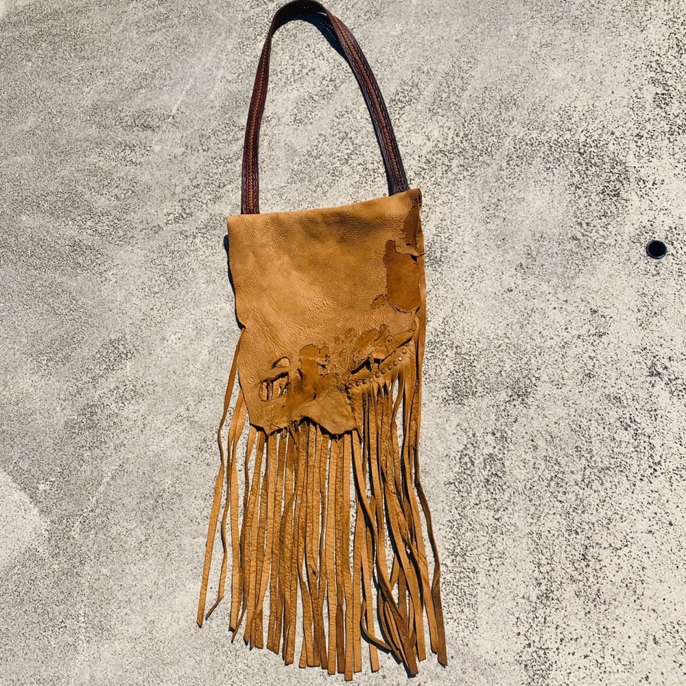 Custom Made Leather Fringe Bag